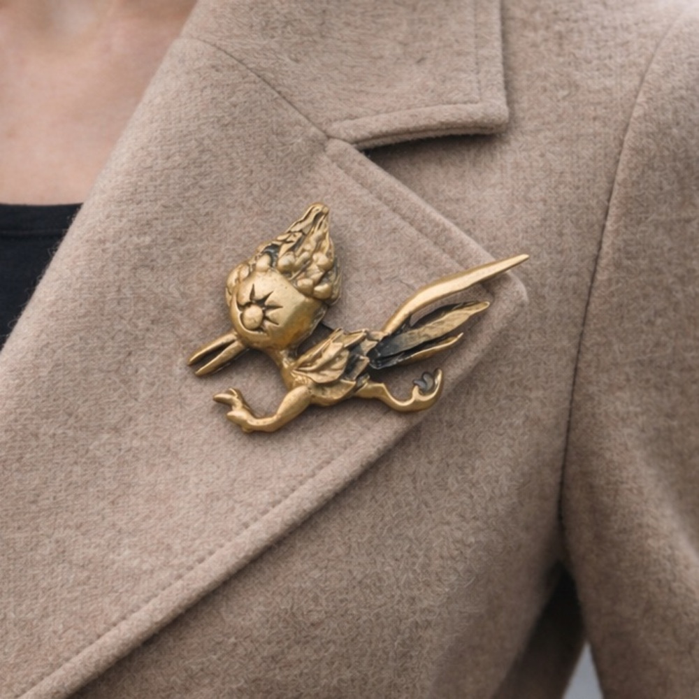 Vintage Gold Bird Brooch